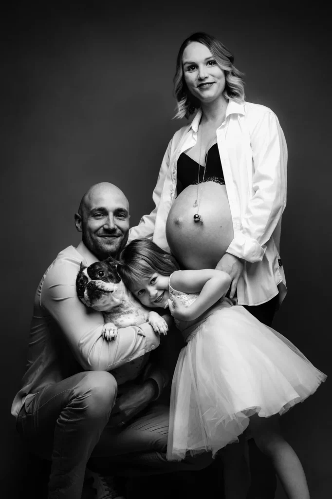 shooting future maman avec chien en sarthe